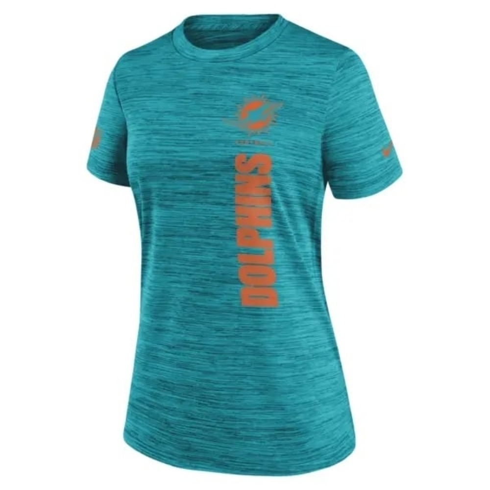 Nike Women's Teal and Orange Dolphins Tee Size XL